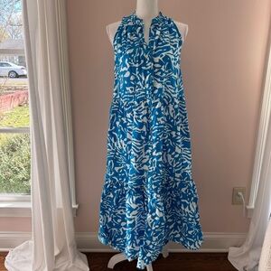 OLIVIA JAMES The Label Ro Sleeveless Maxi Dress Blue Seaweed Ocean Size M
